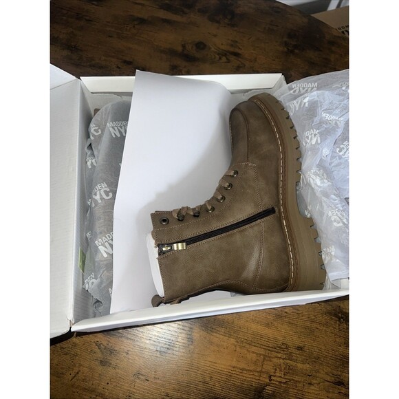 Madden NYC Taupe Combat Boots Men’s Lace Zipper Comfort Foam Insole Size 11
